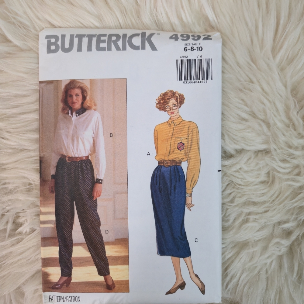Butterick Vintage Top & Bottom Sewing Pattern 4992
